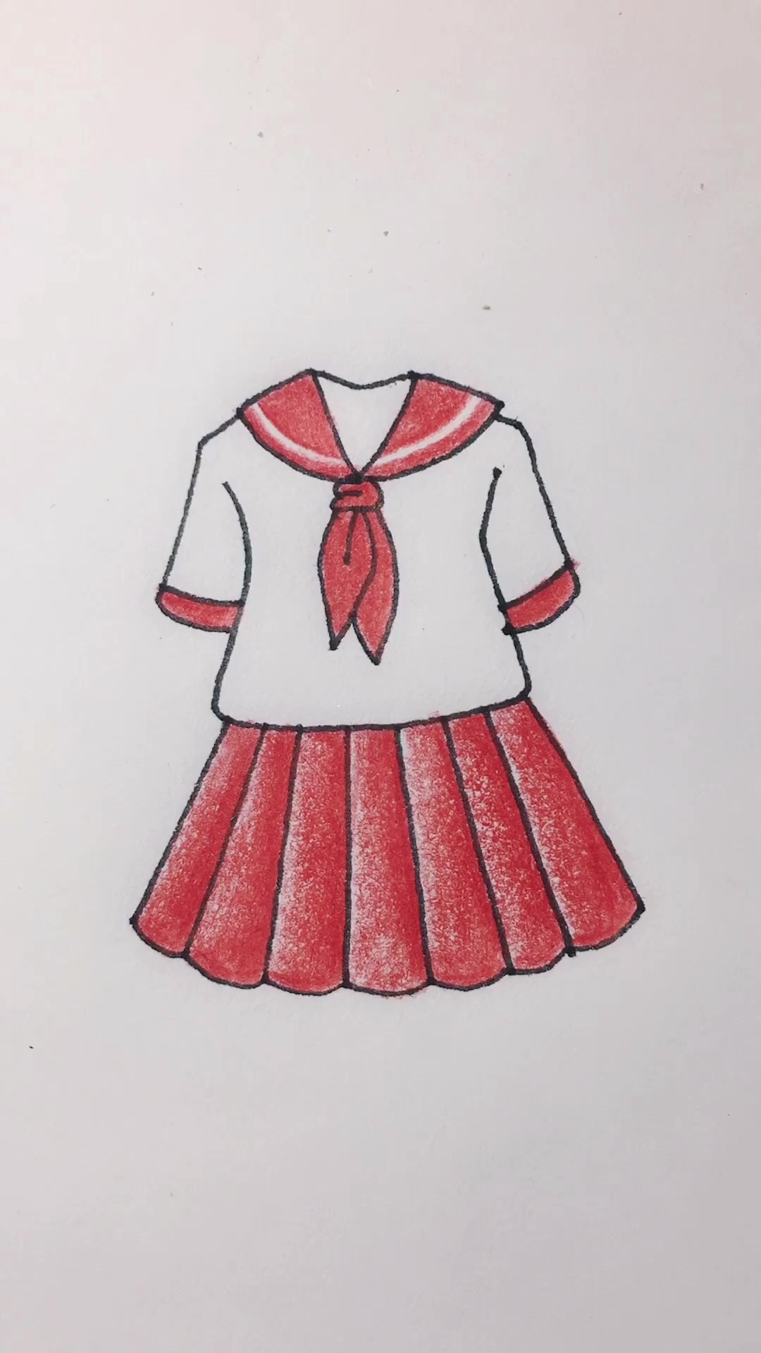 学画学生校服简笔画