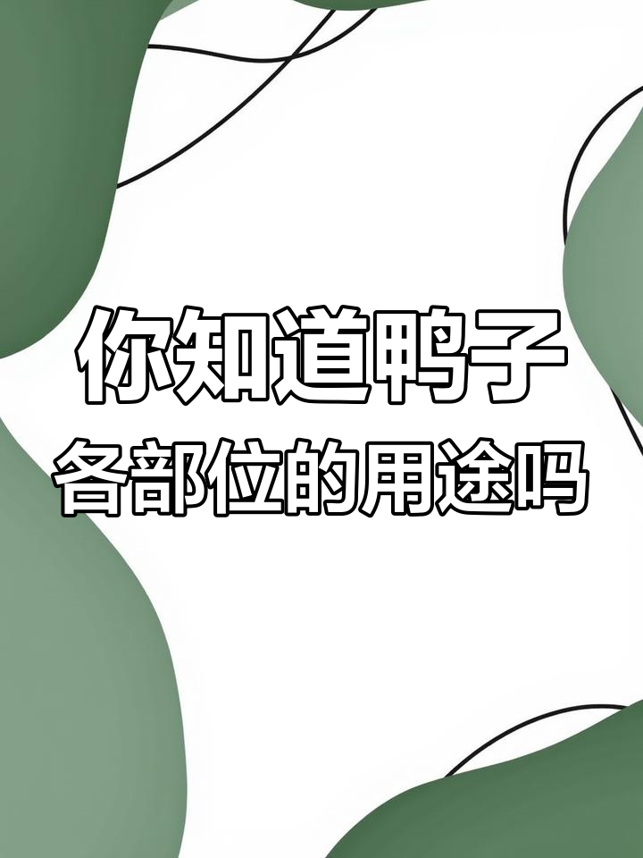 鸭的每个部位都能做什么?挑战文字达人,看你能答对几个!