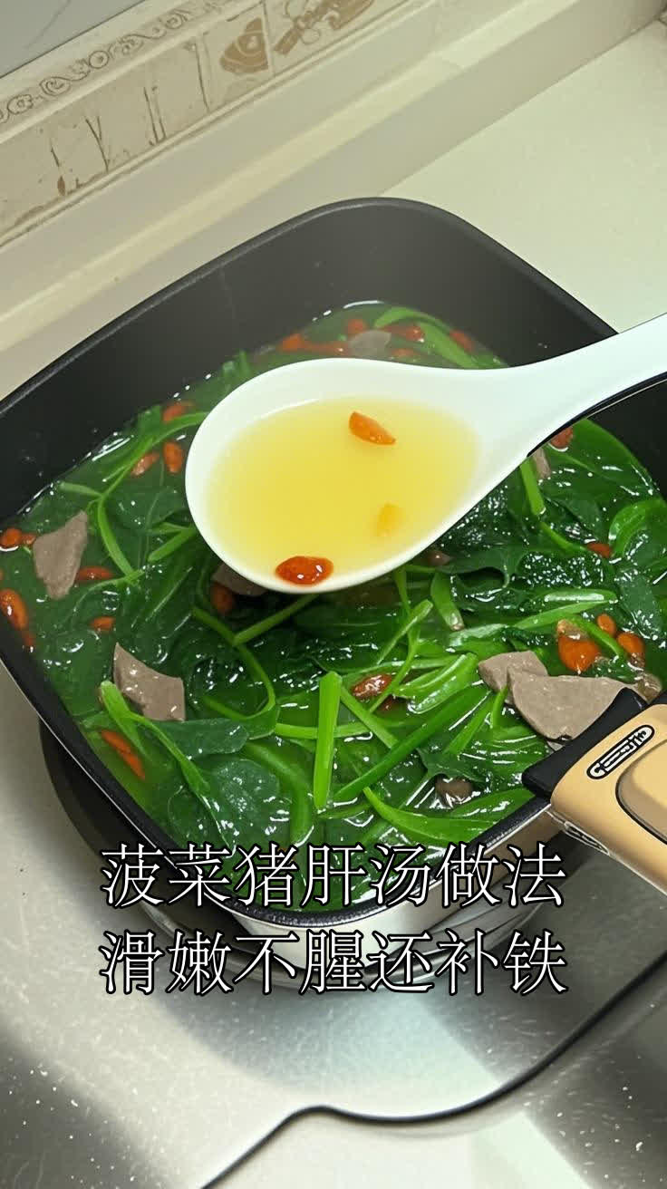 菠菜猪肝汤做法滑嫩不腥还补铁