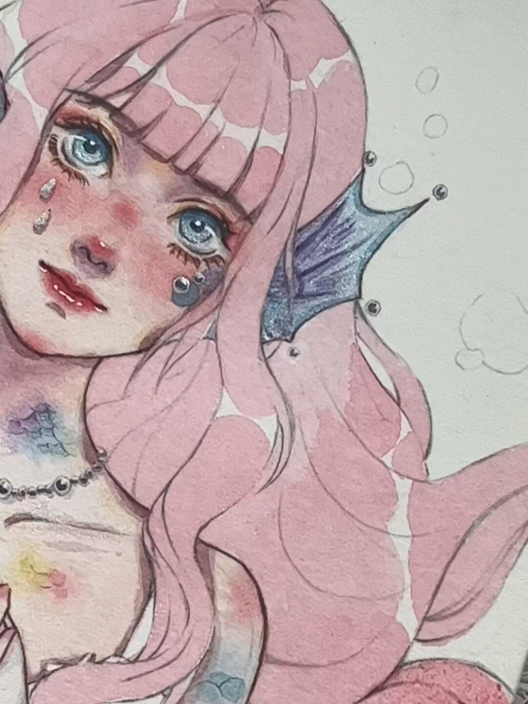 美人鱼/鲛人2水彩画教程