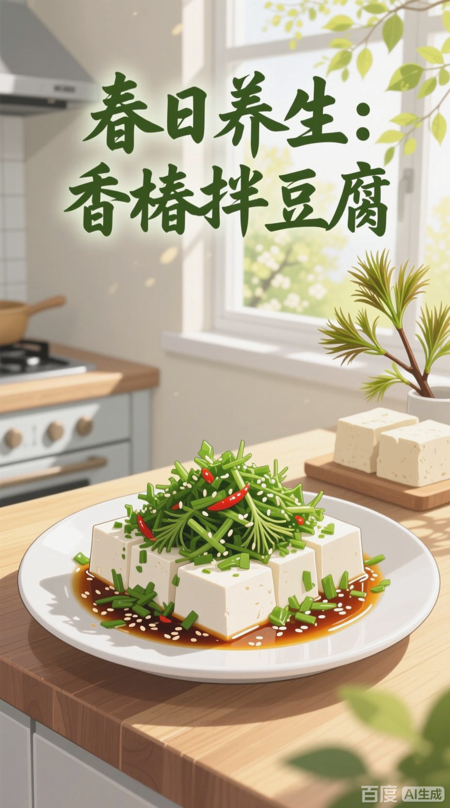 春季吃香椿拌豆腐，清热降火促消化
