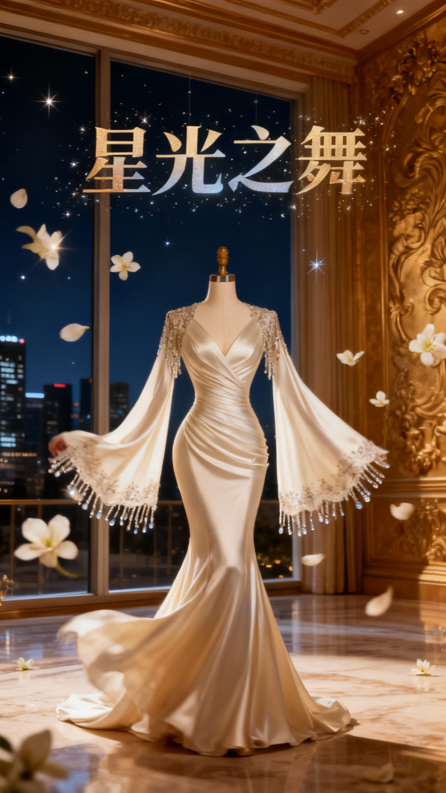 鱼尾晚礼服，梦幻星空茉莉香