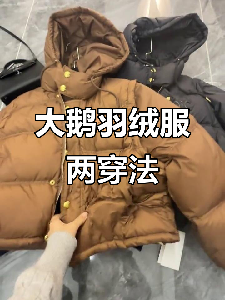 冬季必备!大鹅羽绒服,可拆卸袖子变马甲