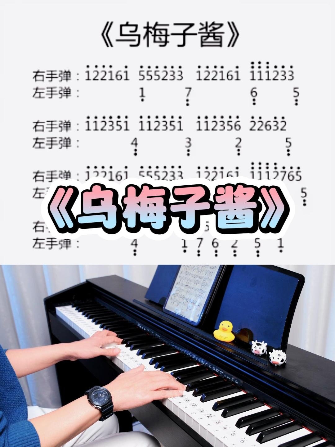 呜呼呜呼~乌梅子酱教学简谱终于来啦这次连左右手都给大家标注啦