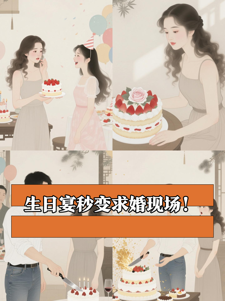 闺蜜生日宴上蛋糕突然炸开，里面竟藏着我男友的钻戒！
