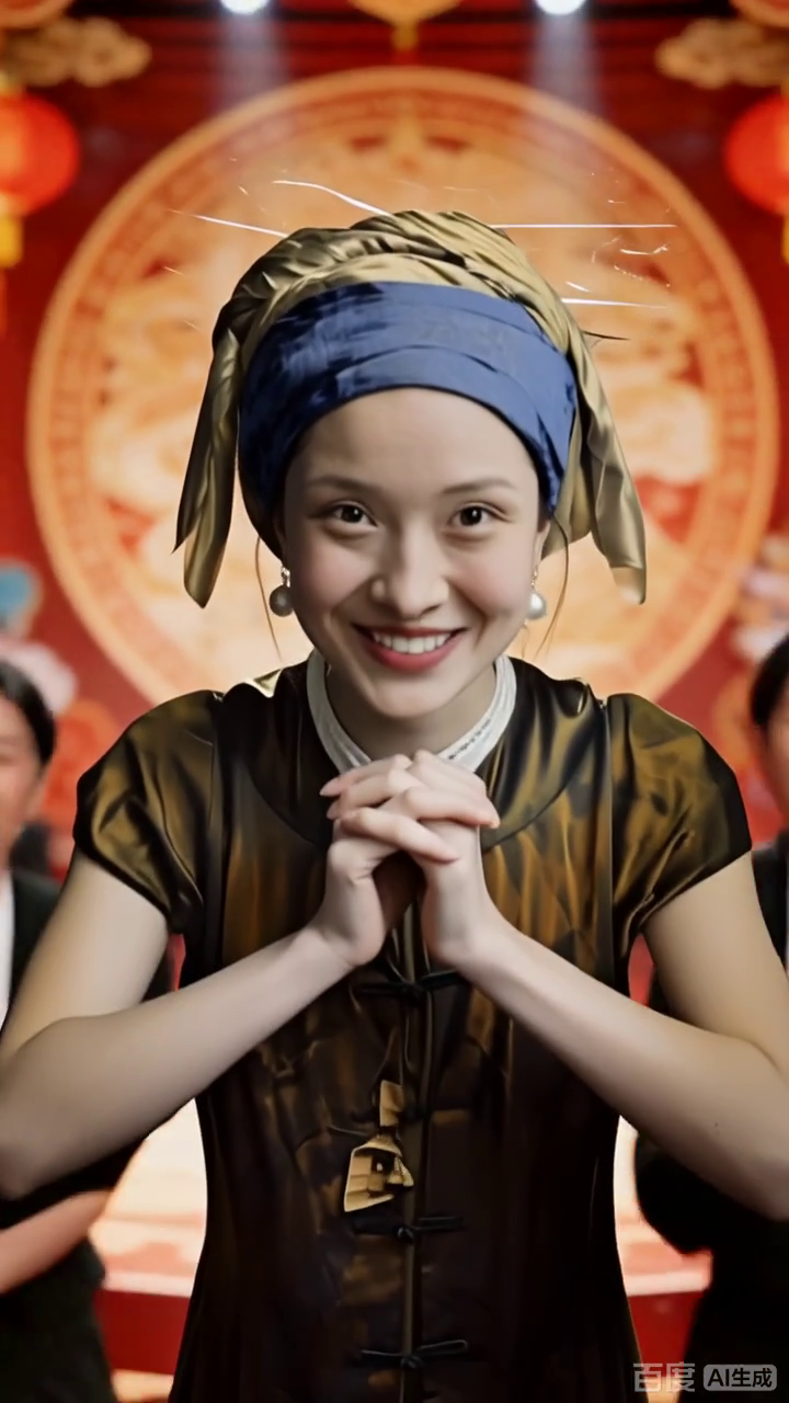 名画少女的新春祝福
