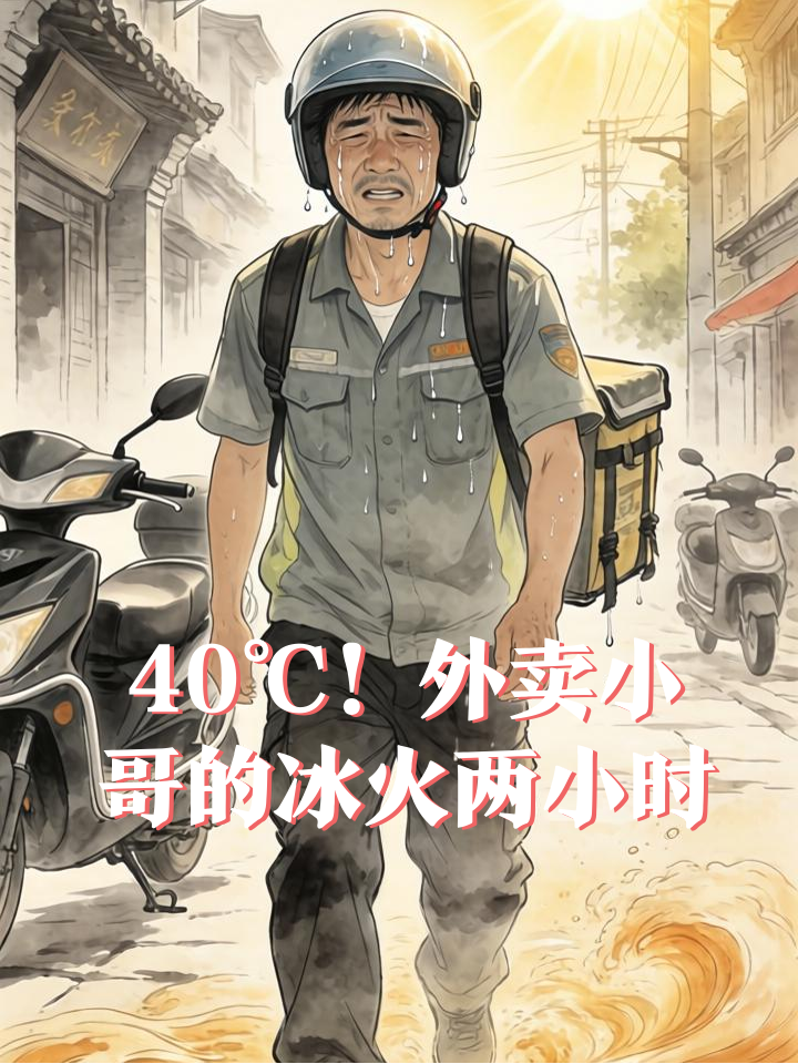 烈日下狂奔的外卖小哥，竟在顾客门口收到一份特殊礼物