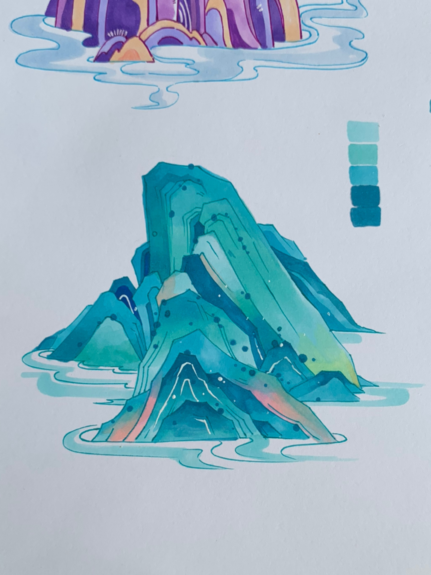山的教程——有层次的山怎么画