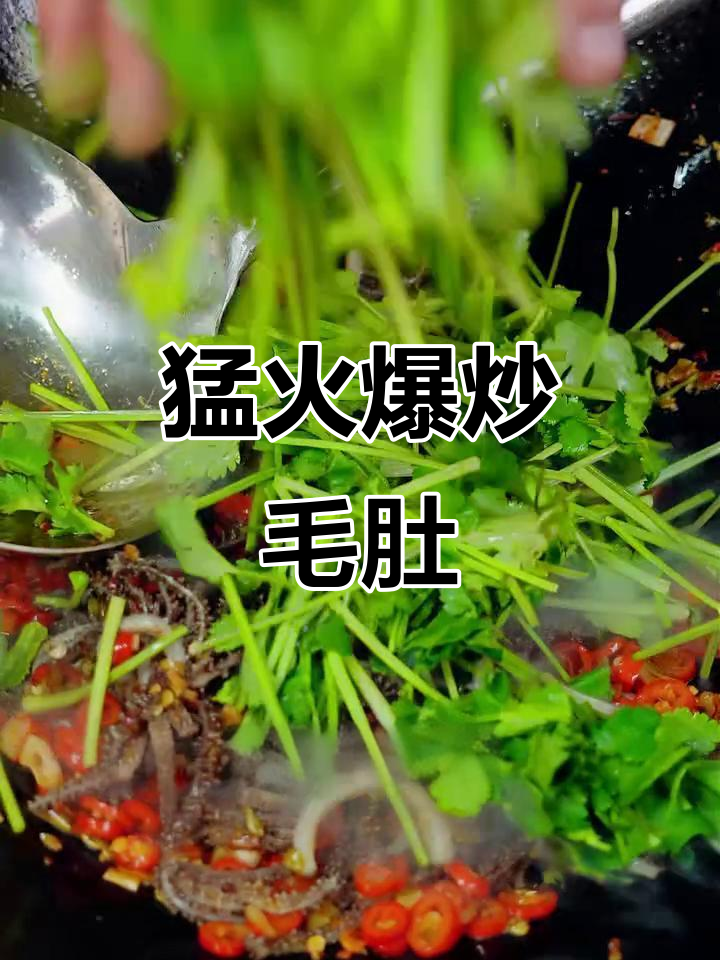 香菜配牛肚,爆炒下饭新风味