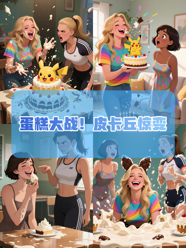 三姐妹抢皮卡丘蛋糕，最后赢家竟是……
