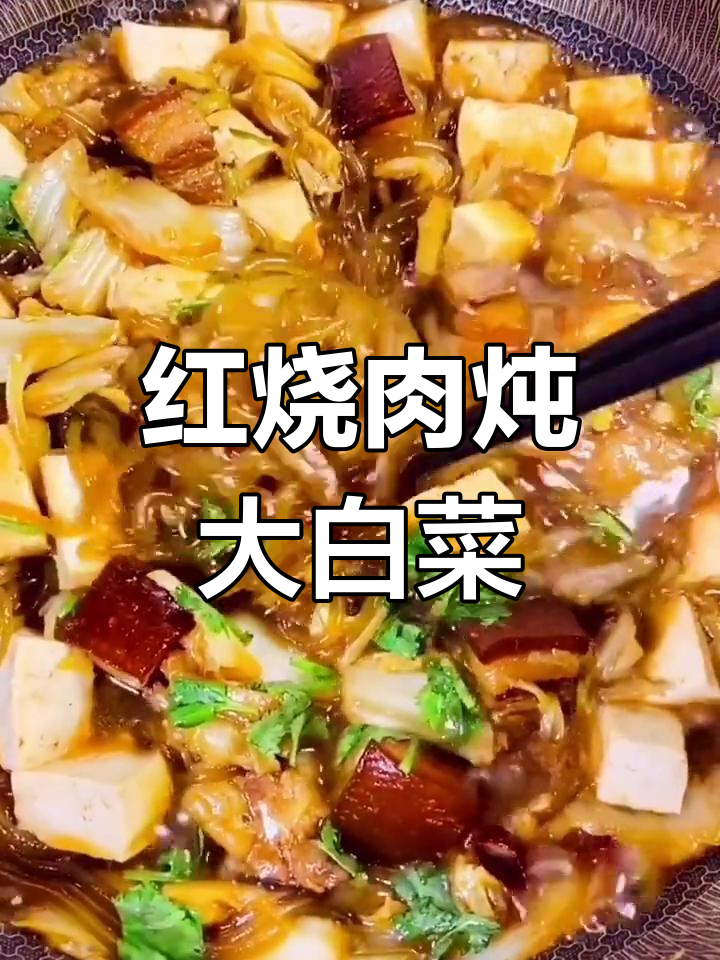 红烧肉炖白菜粉条,香气扑鼻的家常做法