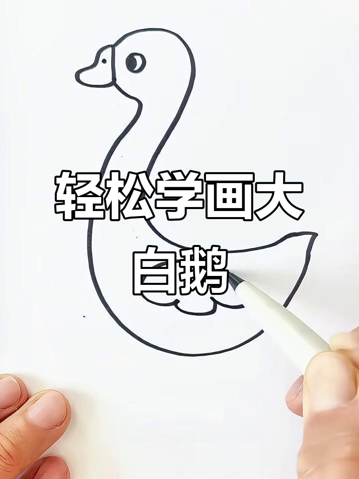 用简单线条画可爱大白鹅，步骤超简单！