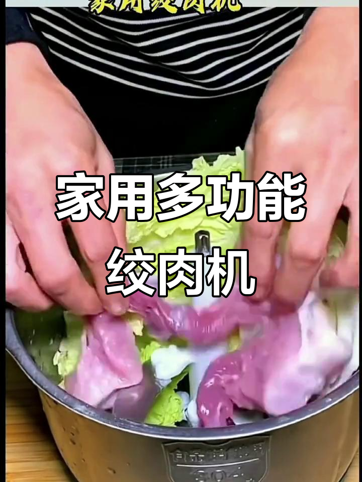 电动绞肉机让厨房更轻松，白菜猪肉馅一搅即成