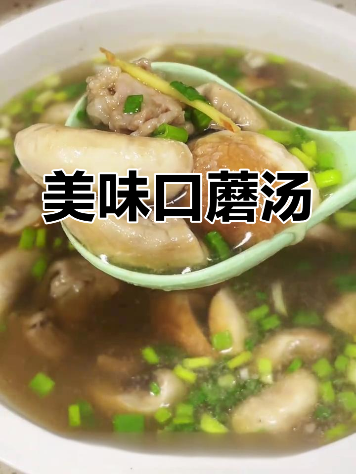 口蘑肉片汤,鲜美又简单!
