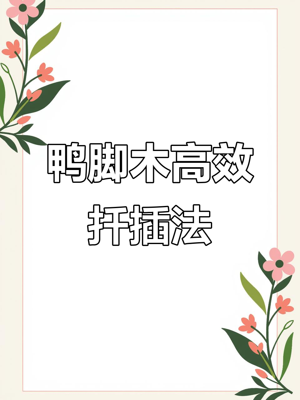 鸭脚木扦插技巧,快速生根发芽,成活率大幅提升