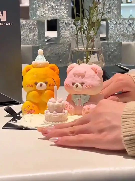 这么可爱的情侣小熊蛋糕这么可能不爱呢 w法式蛋糕仪式感生日蛋糕