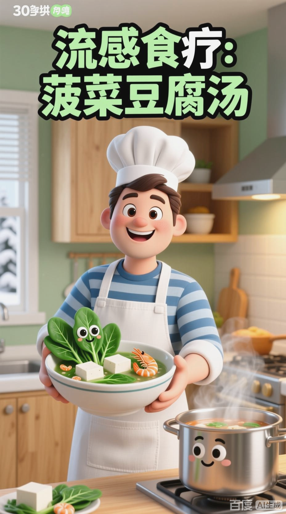 流感调养,菠菜豆腐汤来助力