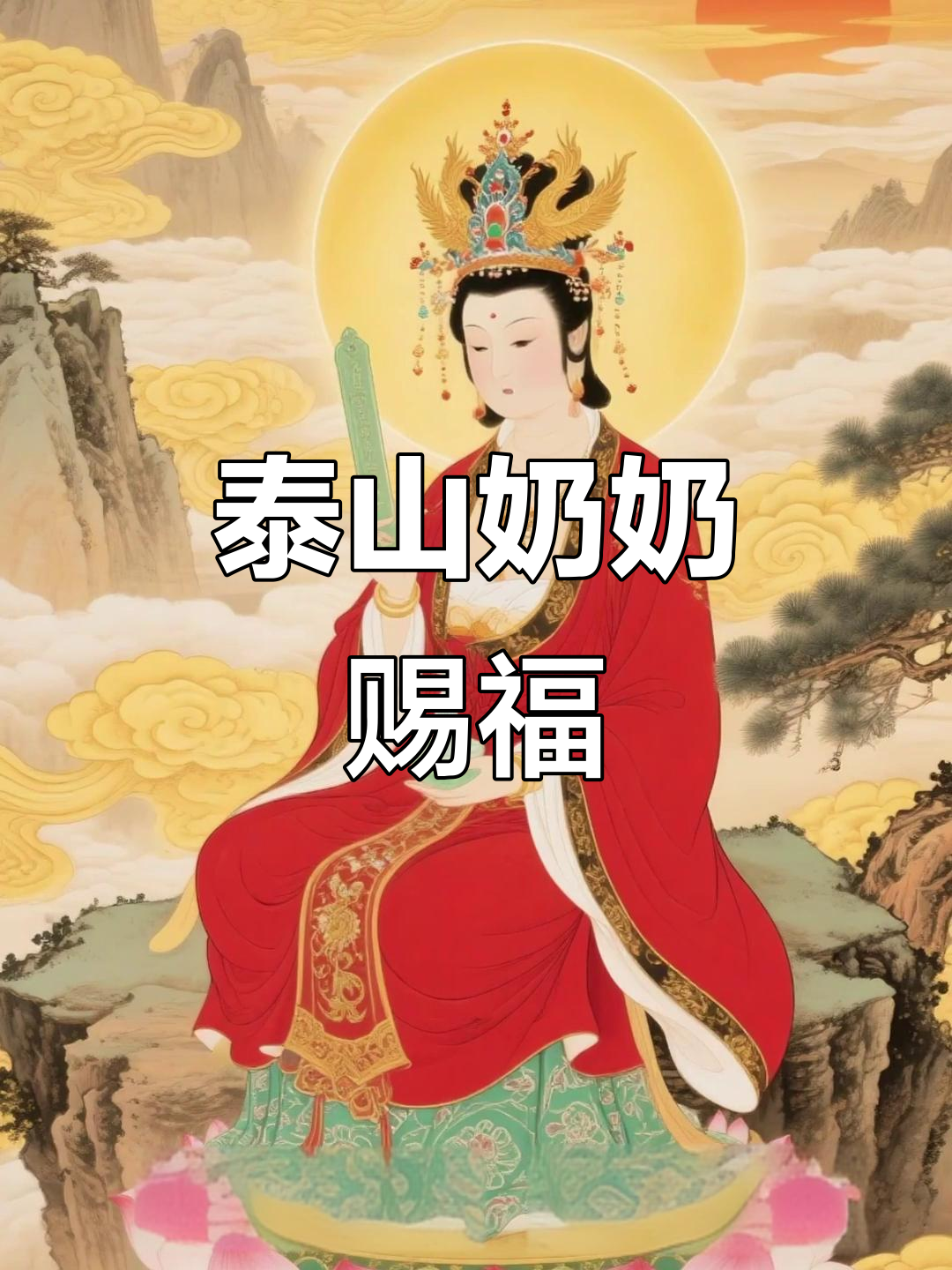 泰山奶奶送福,好运连连!千年祝福感动人心