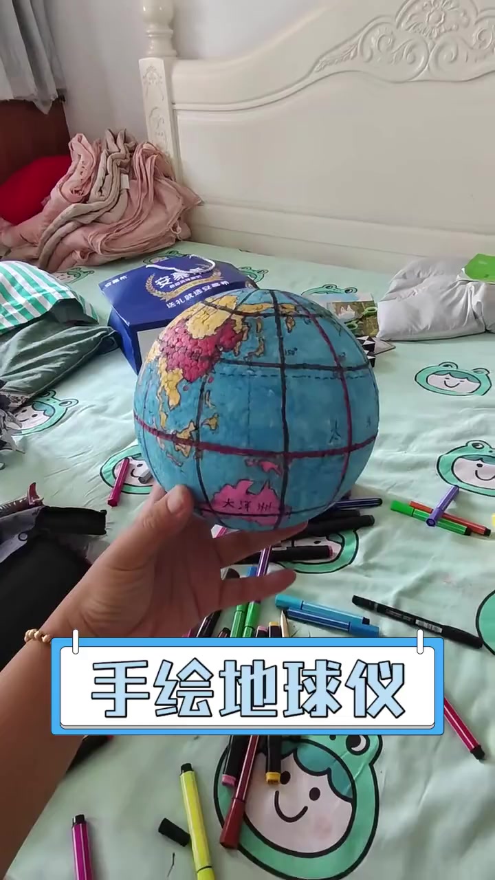 手绘地球仪