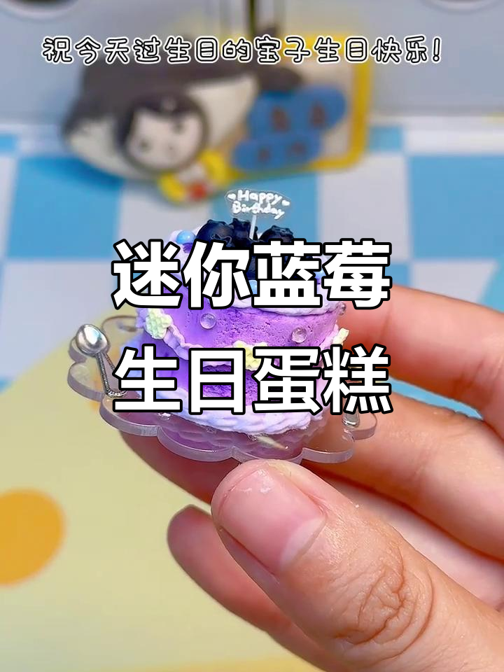 小巧蓝莓蛋糕，生日快乐！