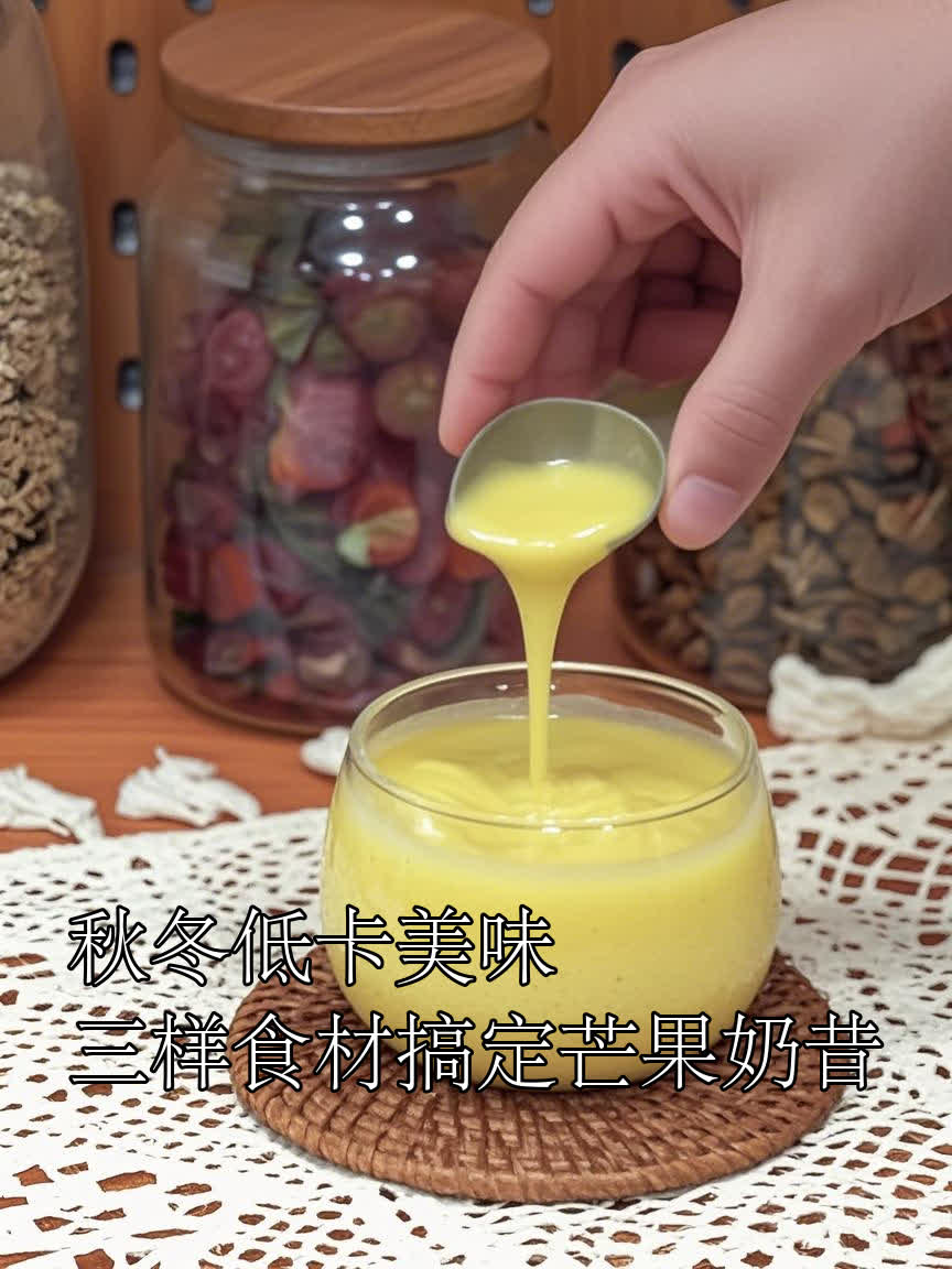 秋冬低卡美味,三样食材搞定芒果奶昔