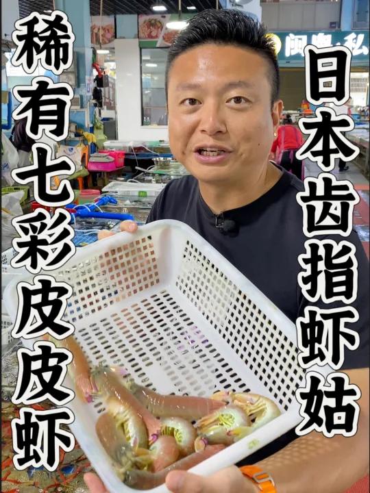 七彩皮皮虾颜值太高了,第一次碰见这个品种。学名日本齿指虾姑,用最适合皮皮虾的椒盐做法尝尝味