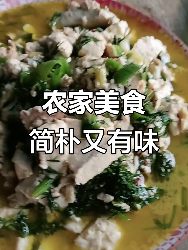 农村家常饭,简单又美味!高粱米饭配大豆腐和茴香炖汤