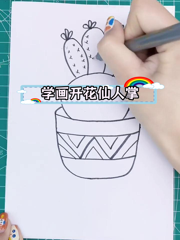 简单学画仙人掌,适合3-6岁儿童