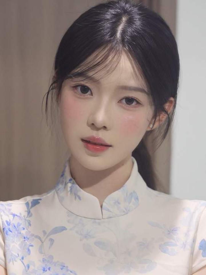 珠圆玉润，与青花瓷适配度极高的妆容