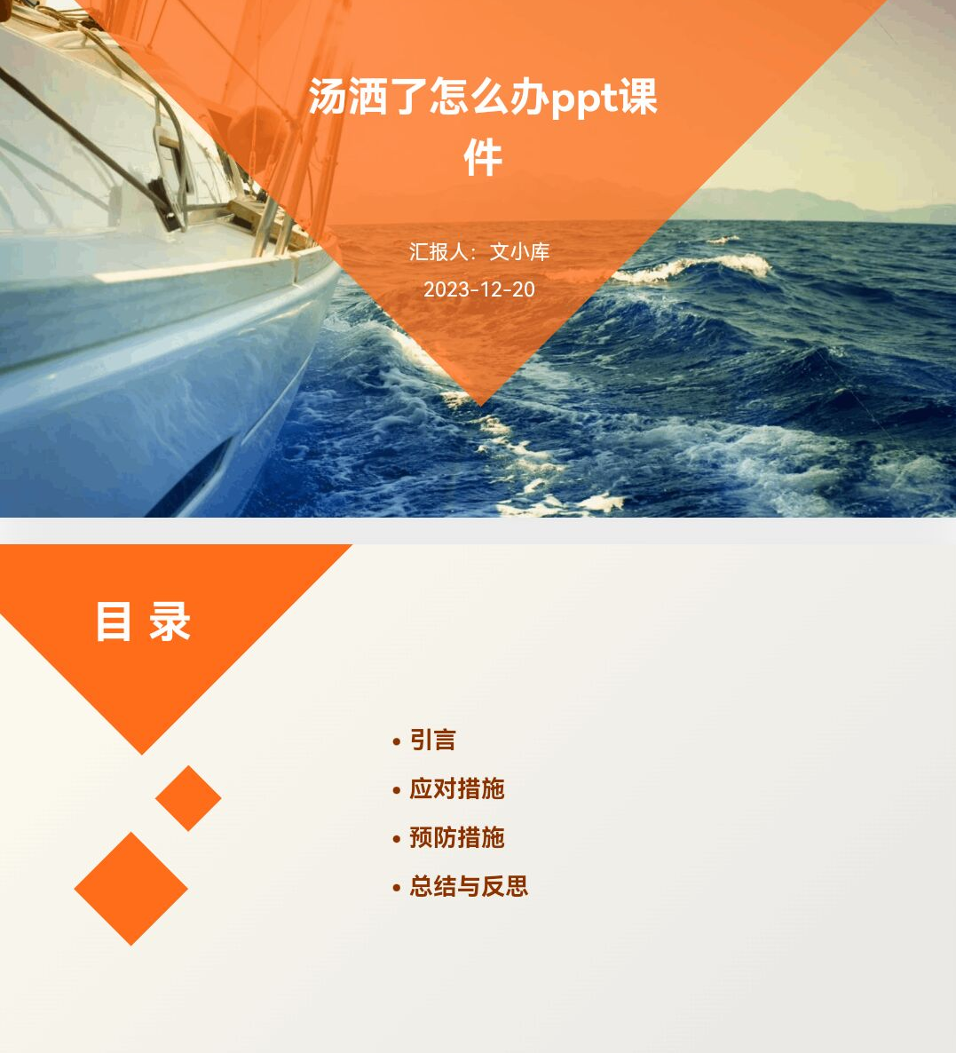 百度文库AI一键生成PPT《汤洒了怎么办ppt课件》