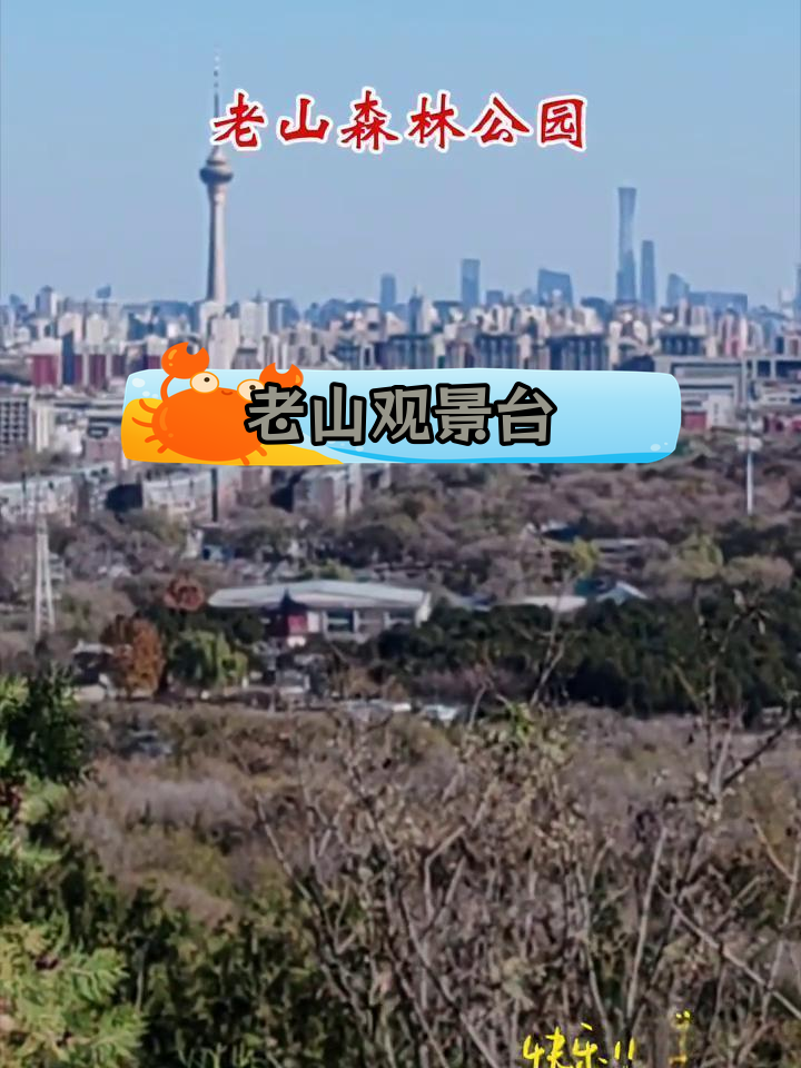 站在老山公园山顶,俯瞰北京城市全景,中央电视塔与地标建筑尽收眼底
