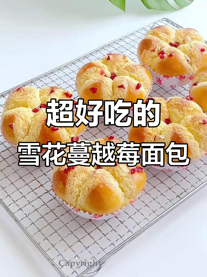 雪芙花朵蔓越莓面包,超美又好吃!