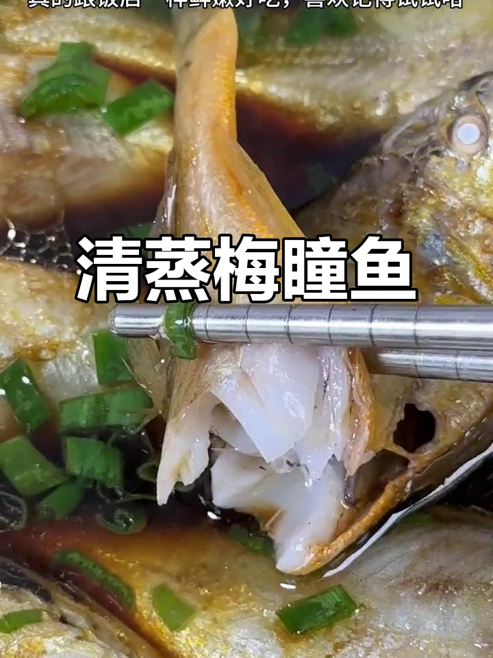 舟山梅瞳鱼清蒸,鲜嫩无比,饭店味道轻松做