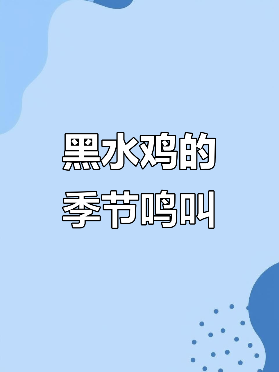 黑水鸡叫声逐渐响起,季节变换的声音变化