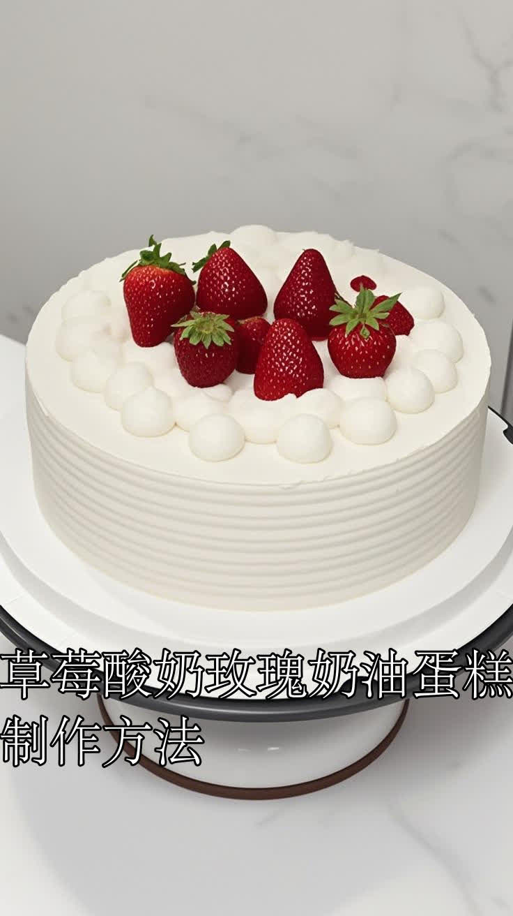 草莓酸奶玫瑰奶油蛋糕制作方法