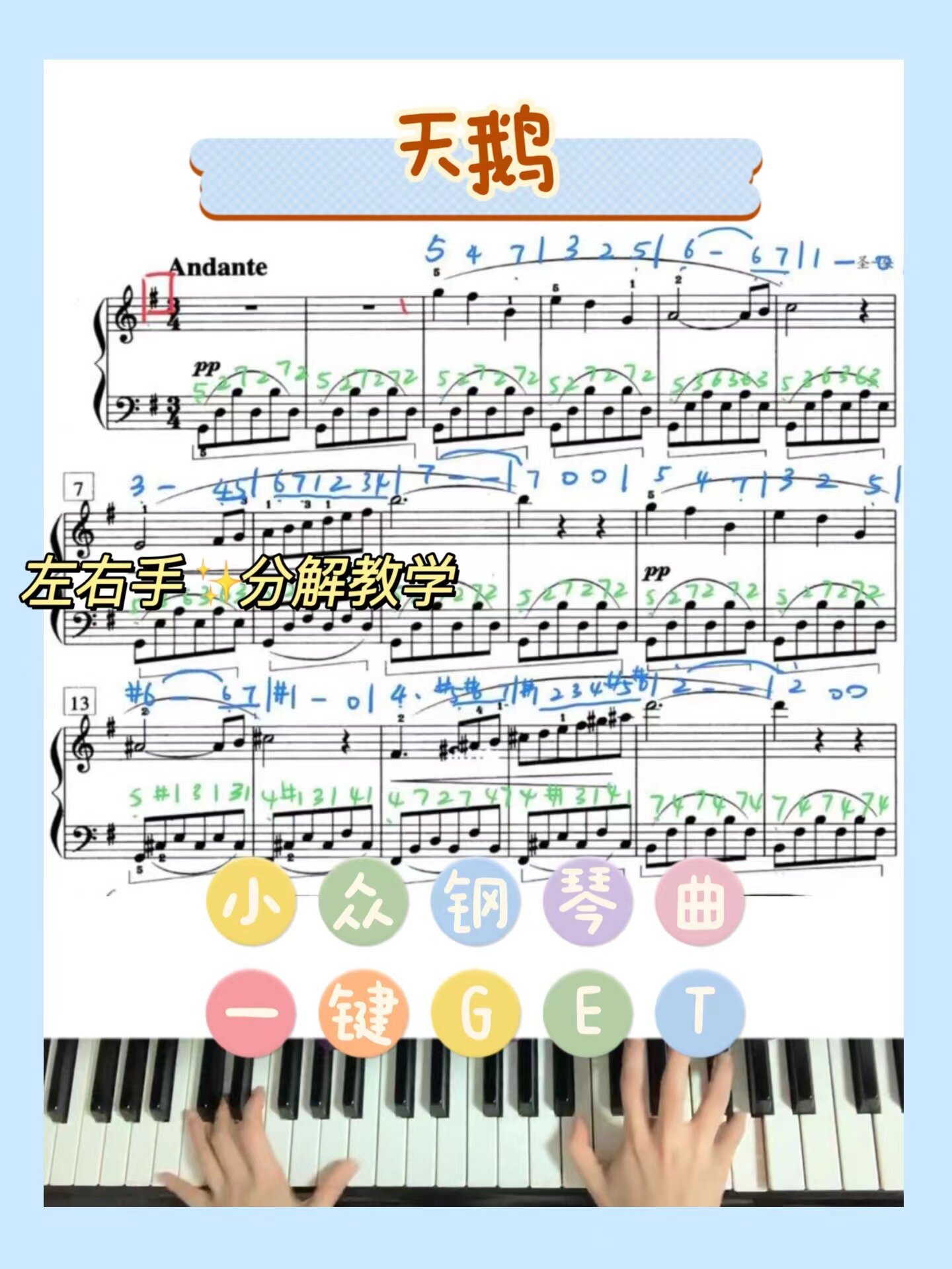 「钢琴教学」小众钢琴曲 圣桑《天鹅》