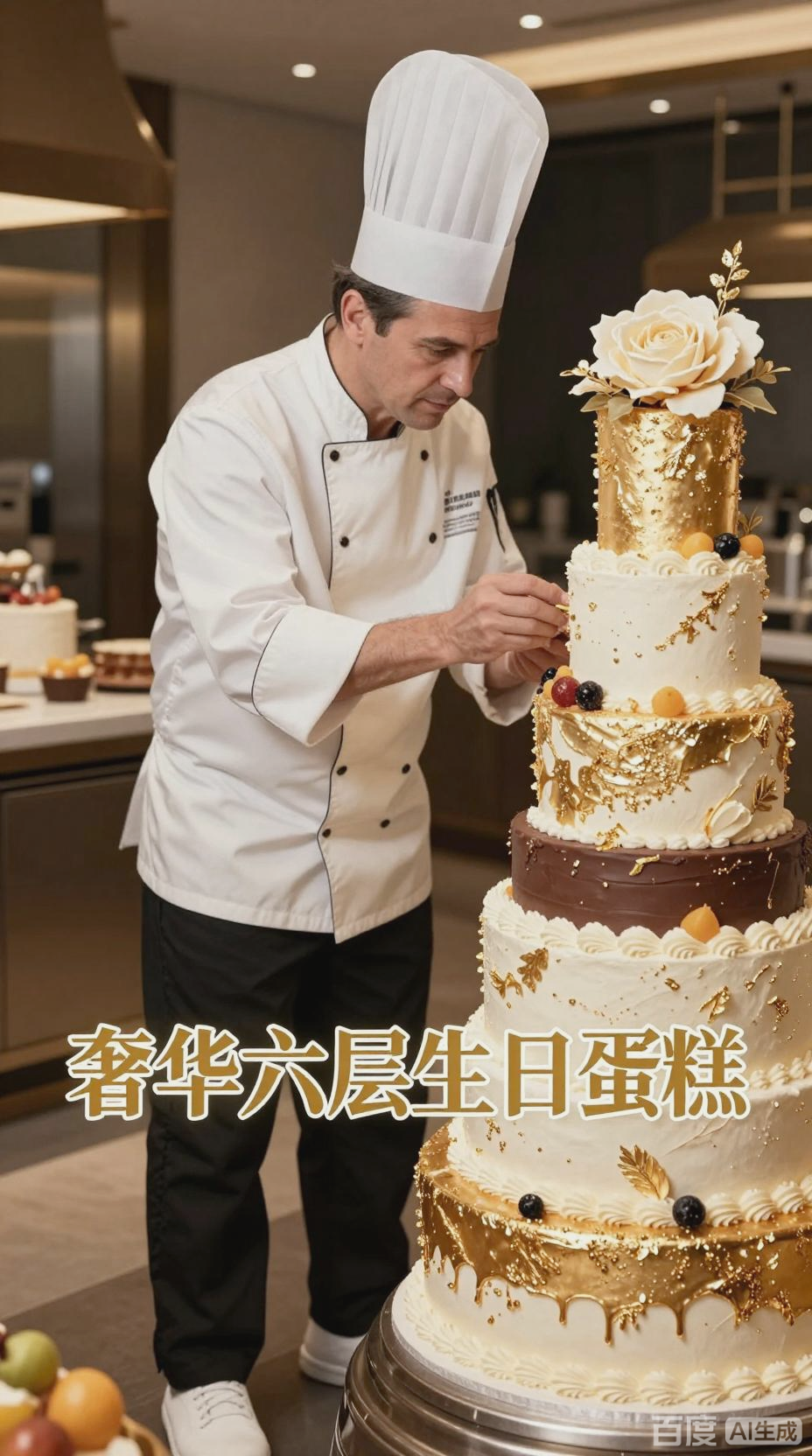 豪华6层生日蛋糕展示