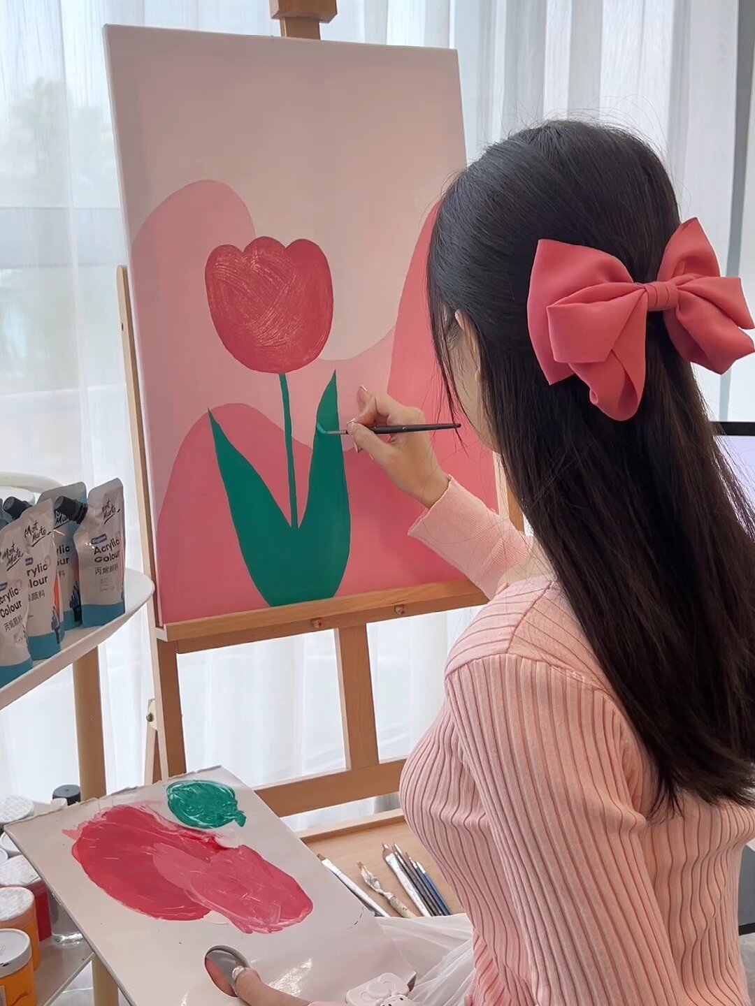 零基础丙烯画|新手也能画的郁金香