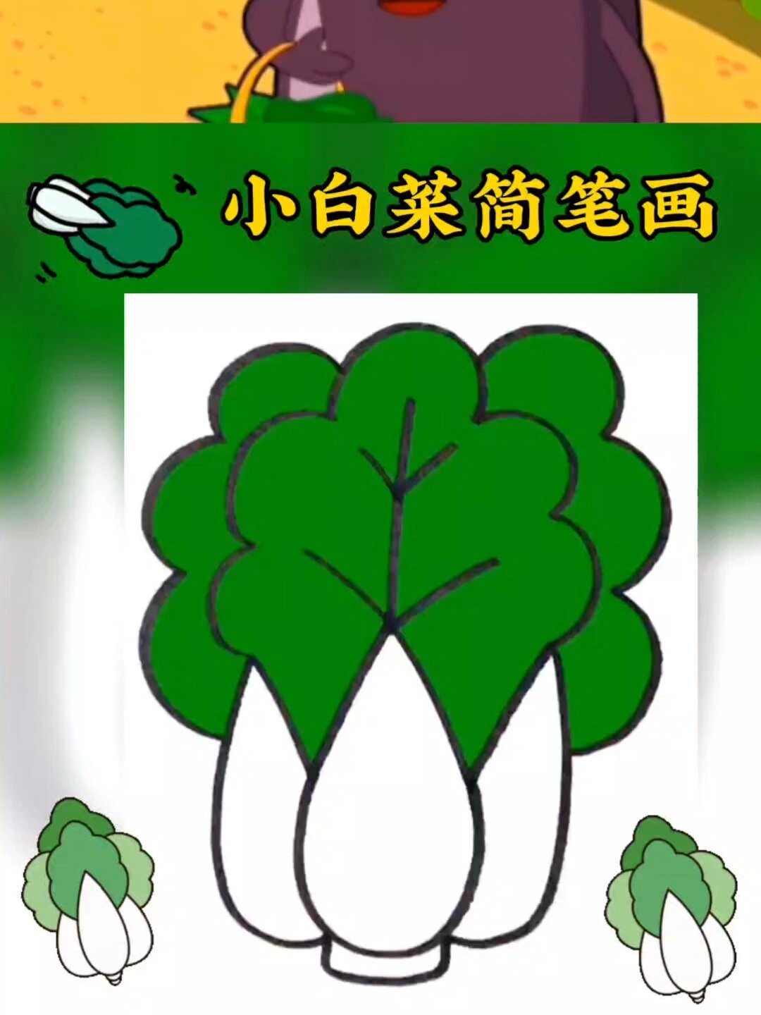 简笔画小白菜