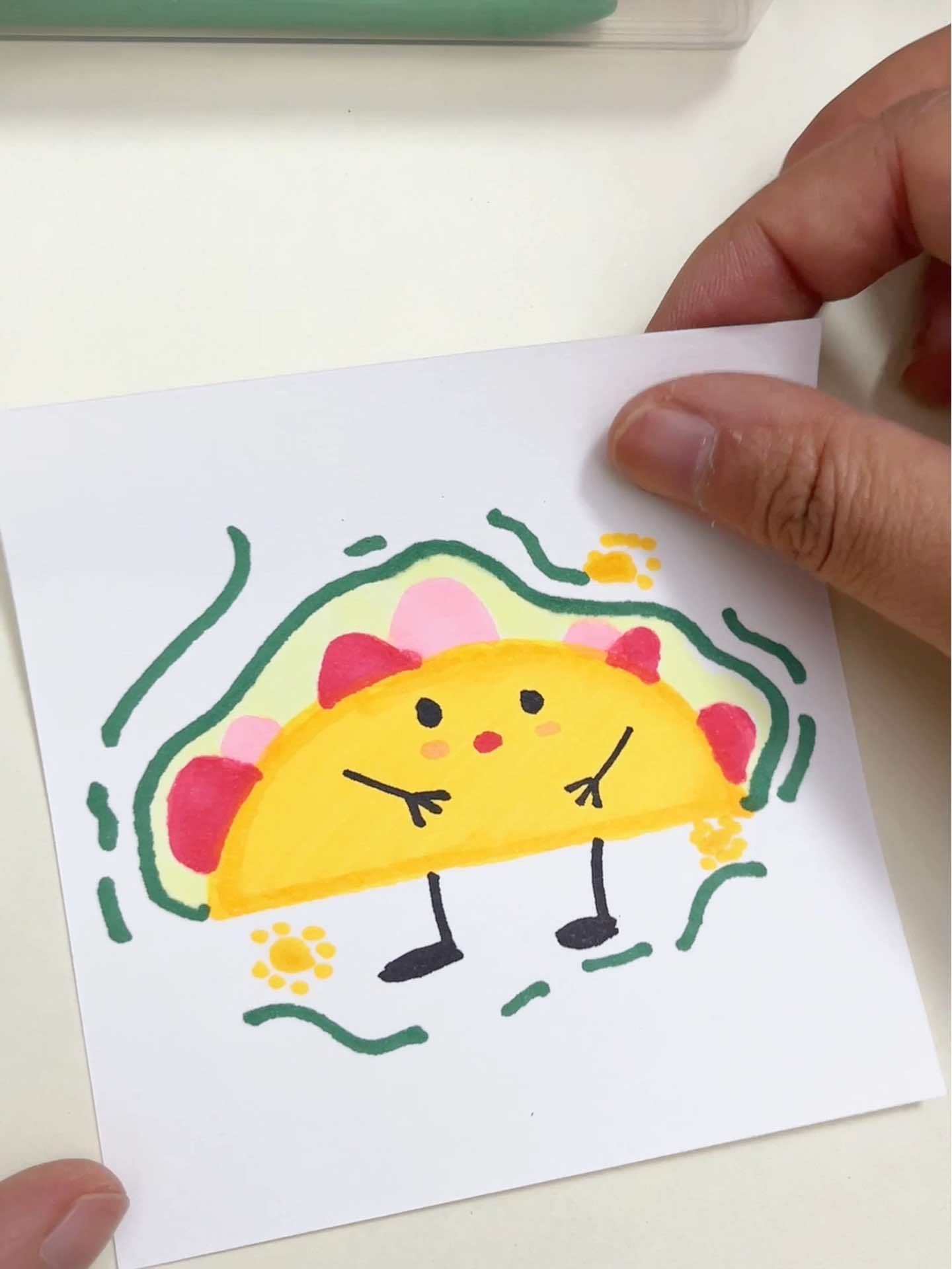 一起学画画 简笔画 简笔画:画一只可爱饺子,手绘