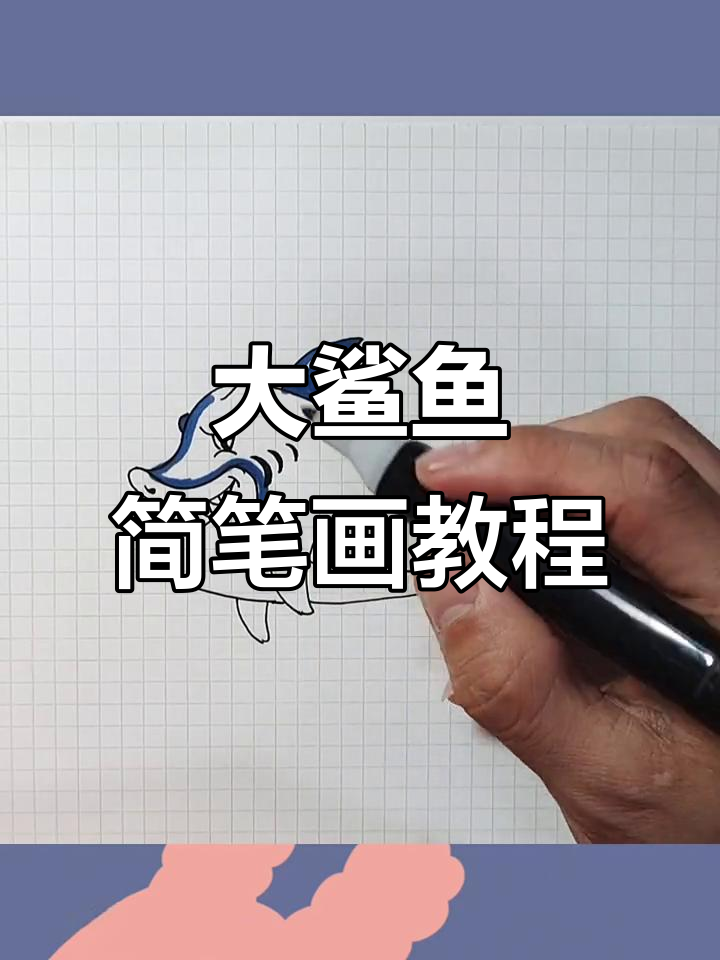 轻松学画凶猛大鲨鱼，简单步骤教你搞定