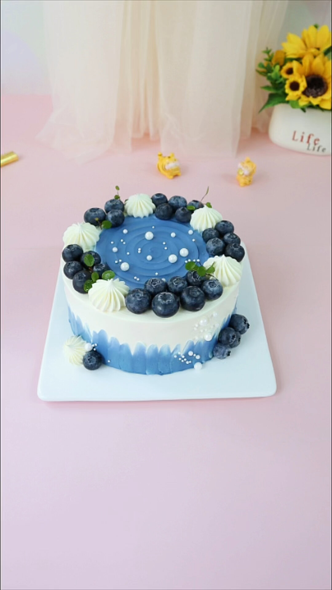 蓝色款男士水果蛋糕