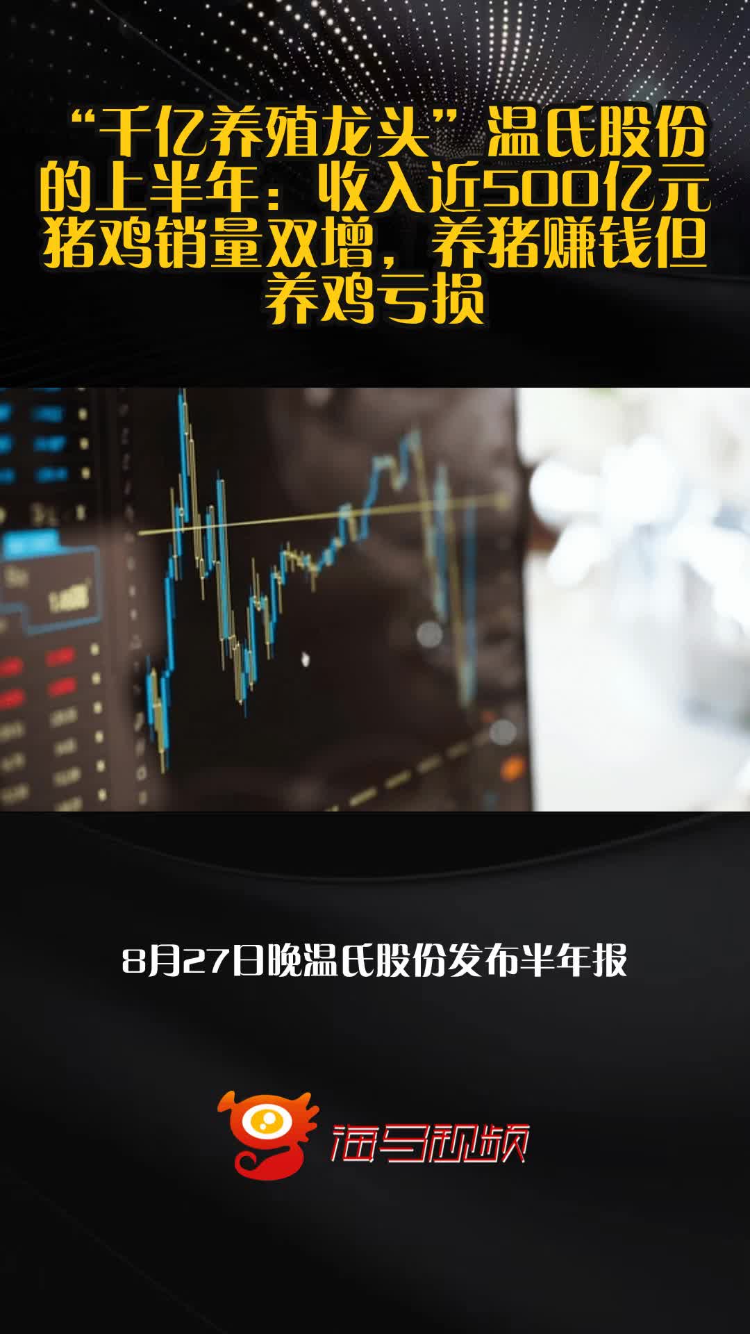 “千亿养殖龙头”温氏股份的上半年:收入近500亿元 猪鸡销量双增,养猪赚钱但养鸡亏损