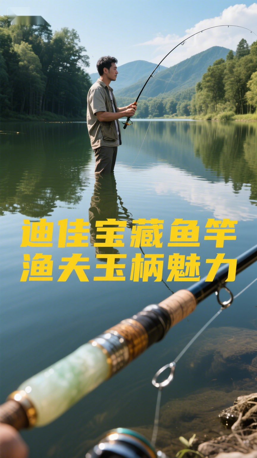 迪佳宝藏鱼竿，渔夫玉柄魅力