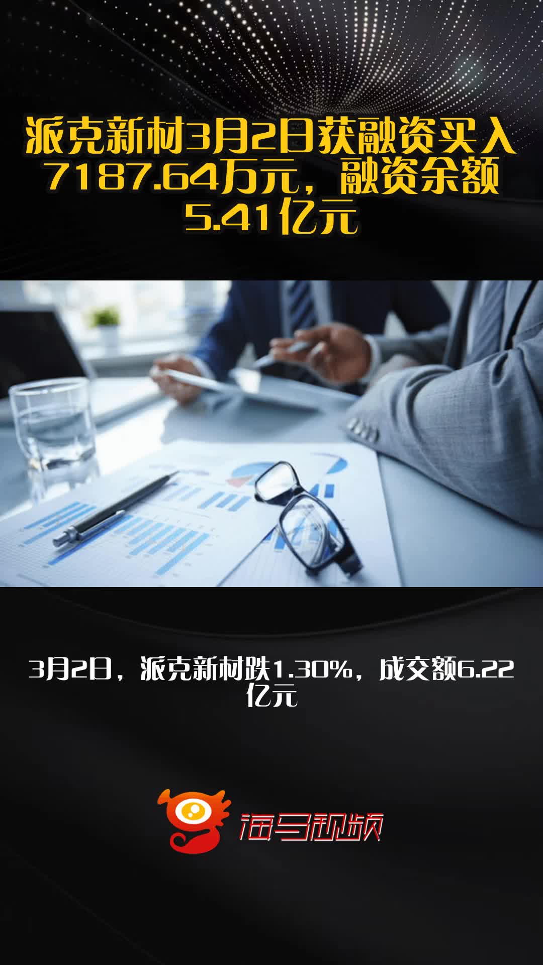 派克新材3月2日获融资买入7187.64万元,融资余额5.41亿元