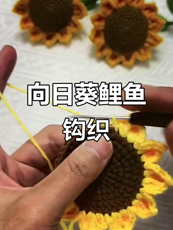 鲤鱼钩织向日葵,附图解教程