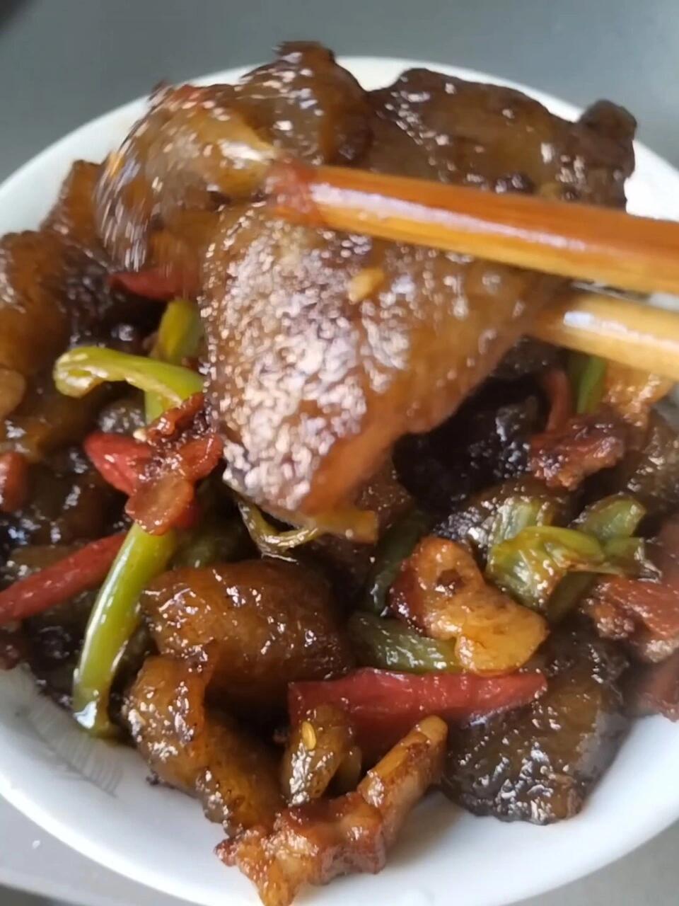 炒薯粉坨,简单家常菜,太美味了