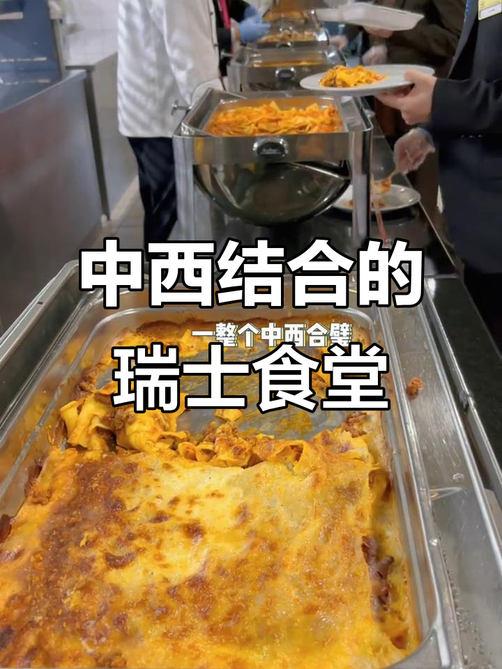 瑞士大学食堂中西合璧自助餐，千层面和黄瓜凉拌菜大比拼