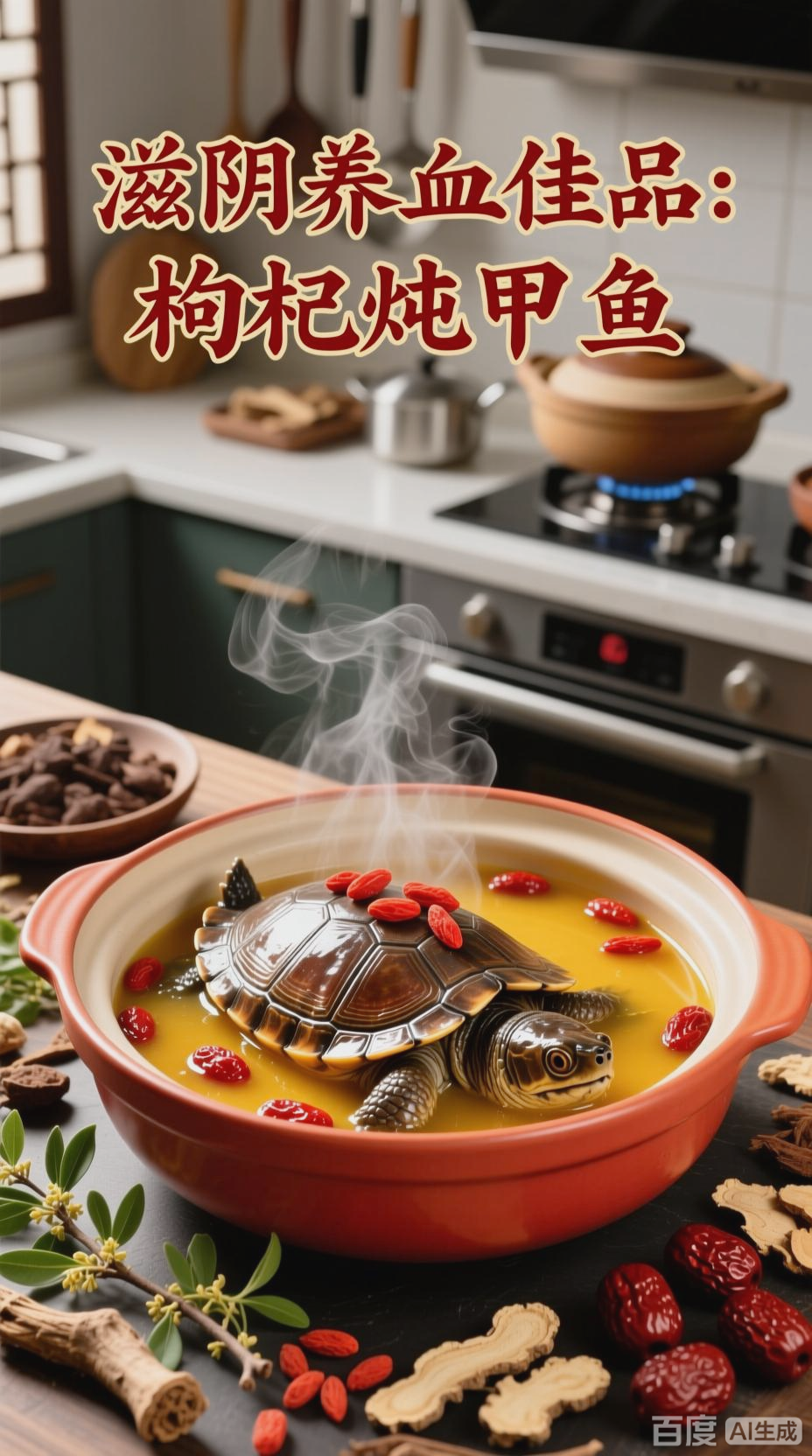 枸杞炖甲鱼,滋阴养血佳品