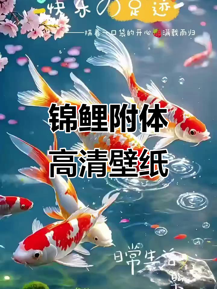 锦鲤鱼池唯美意境，高清壁纸展示
